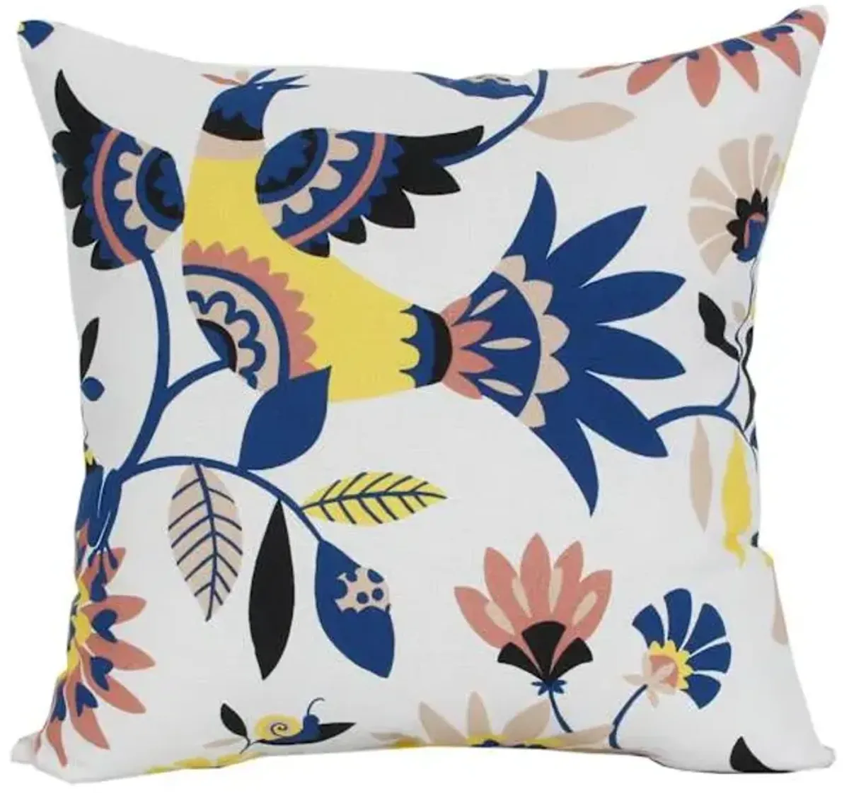 Tracey Boyd Frog & Birds Square Outdoor Throw Pillow, 16"