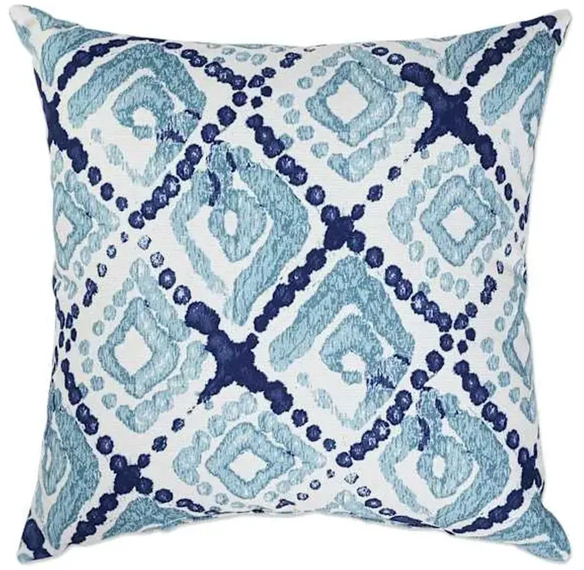 Canal Blue Shibori Diamond Square Outdoor Pillow, 16"