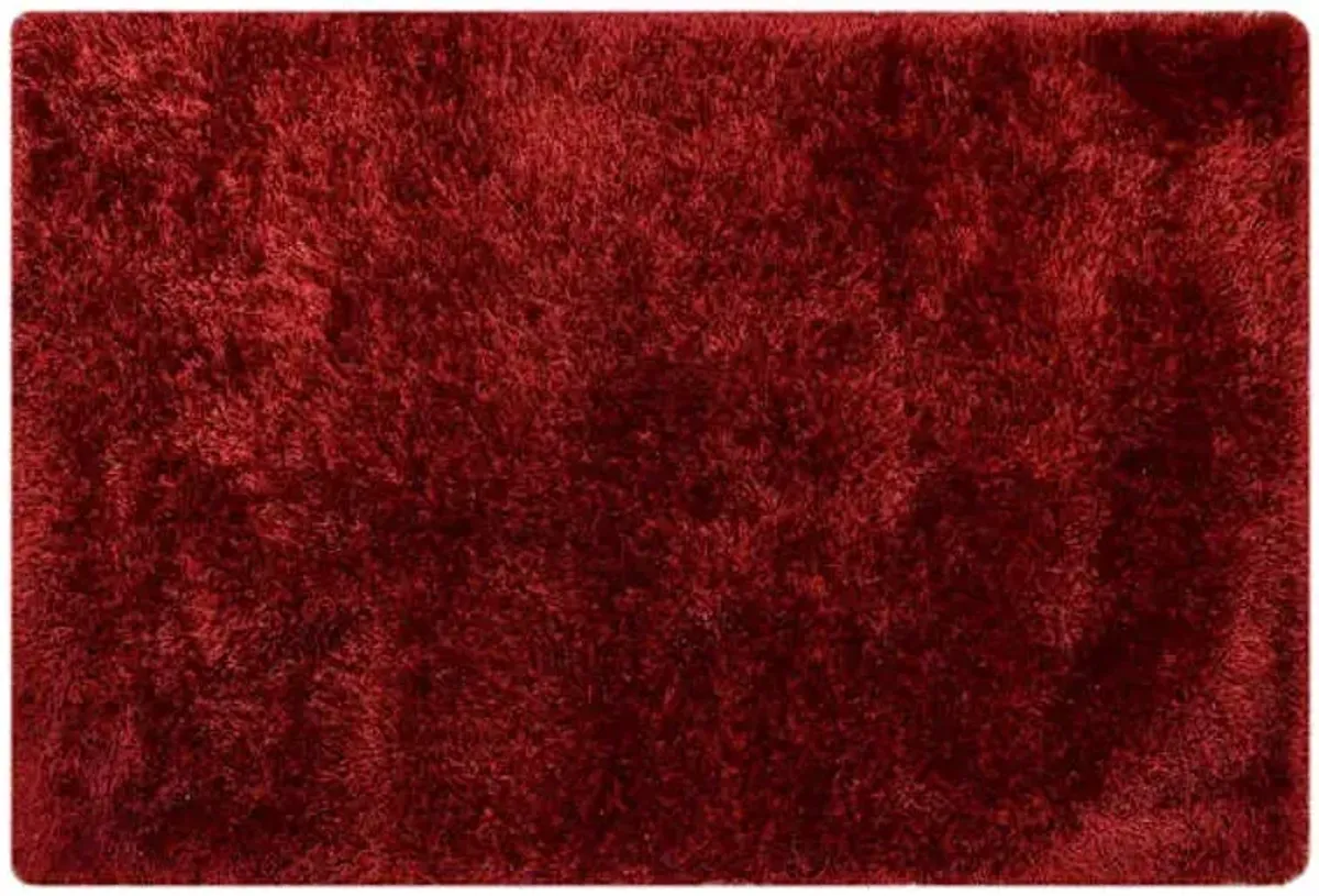 (C197) Eve Red Shag Accent Rug, 3x5