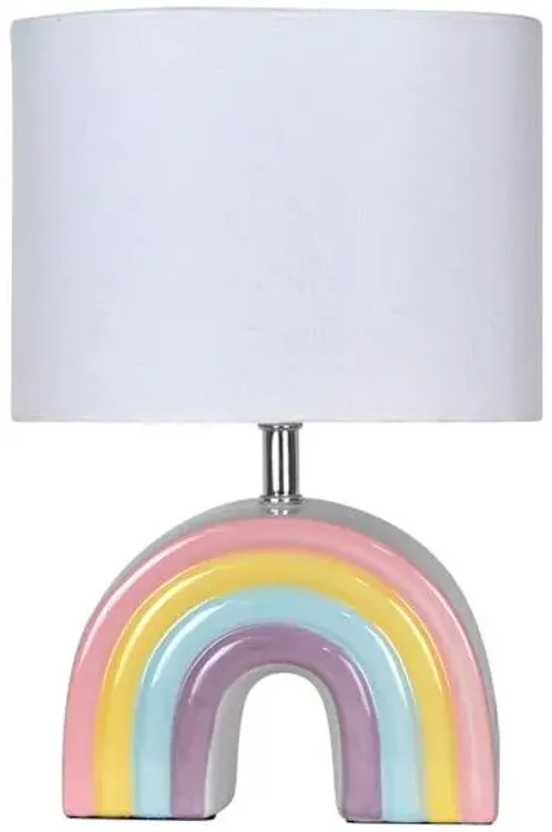 Tiny Dreamers Rainbow Ceramic Lamp with Shade, 13"