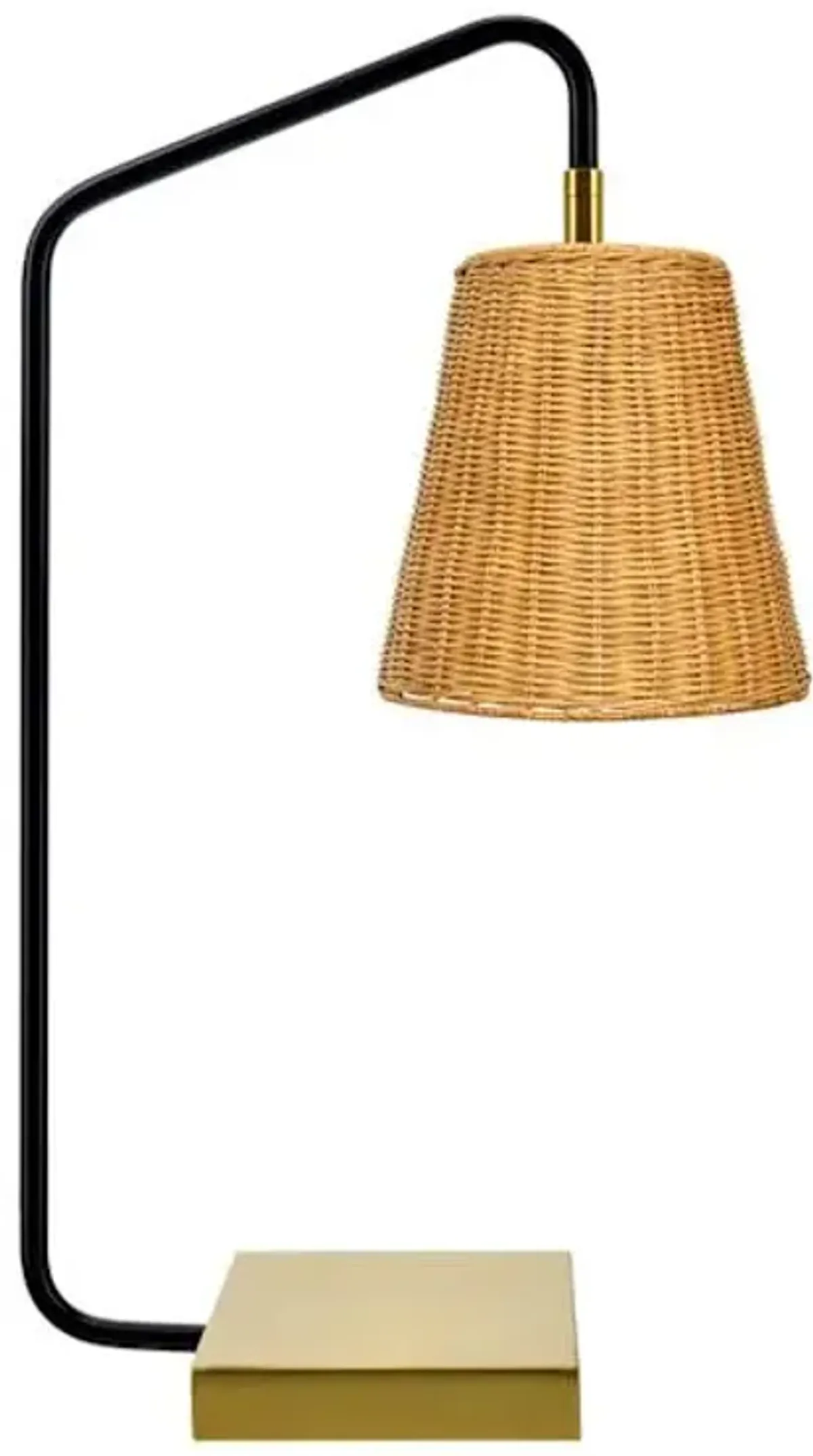 Beige Rattan Desk Lamp 22In