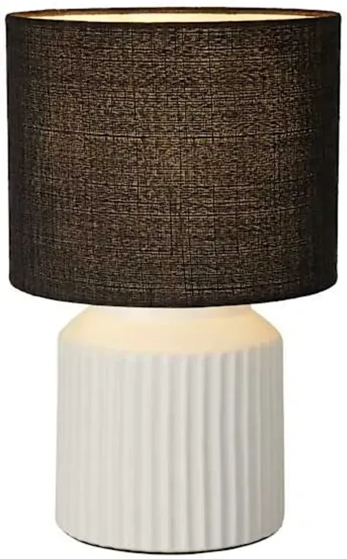 Crosby St. White Ceramic Small Table Lamp with Slub Shade, 16"