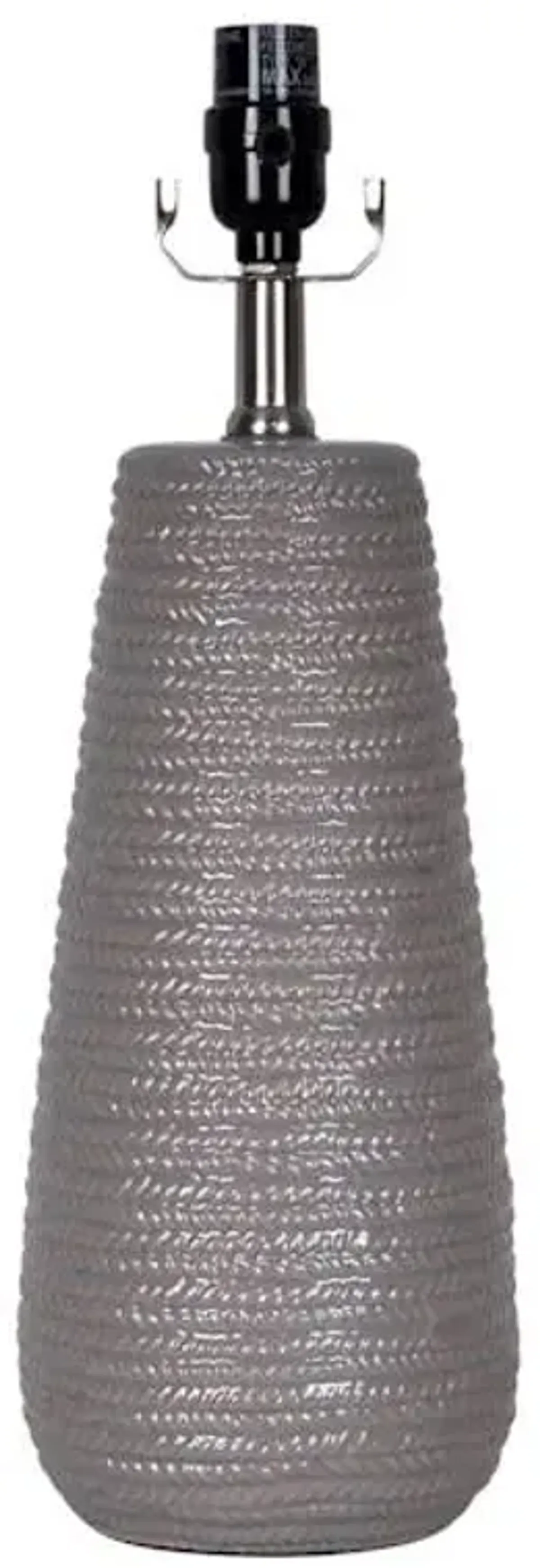 Grey Braided Design Ceramic Lamp Base, 17.5"