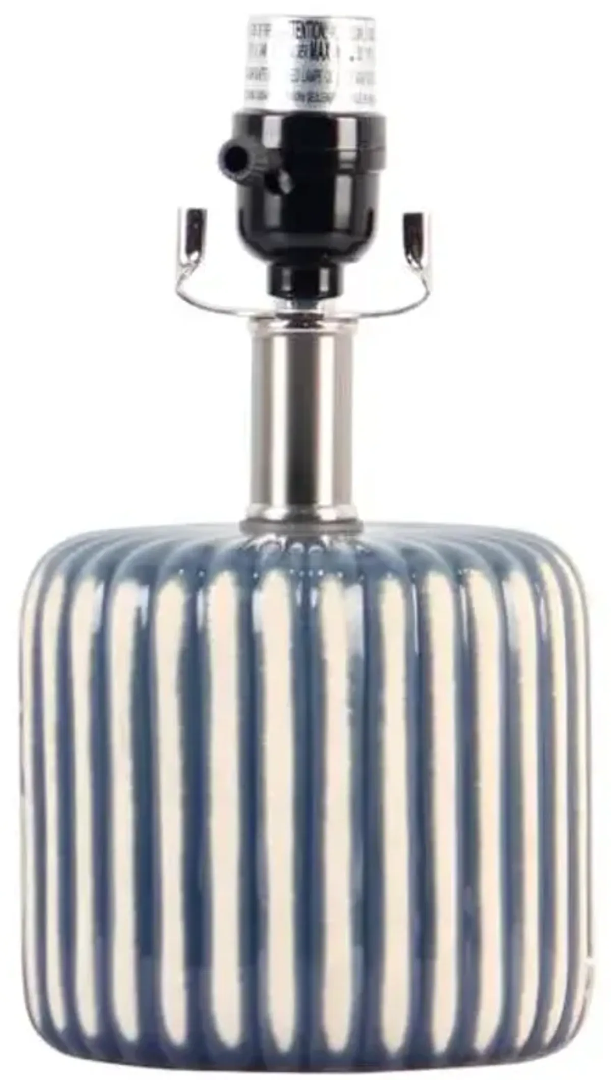 Dark Grey Striped Ceramic Small Lamp Base, 10"