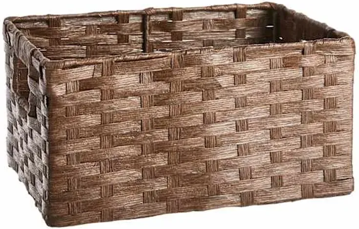 Brown Paper Rope Rectangle Storage Basket, Medium