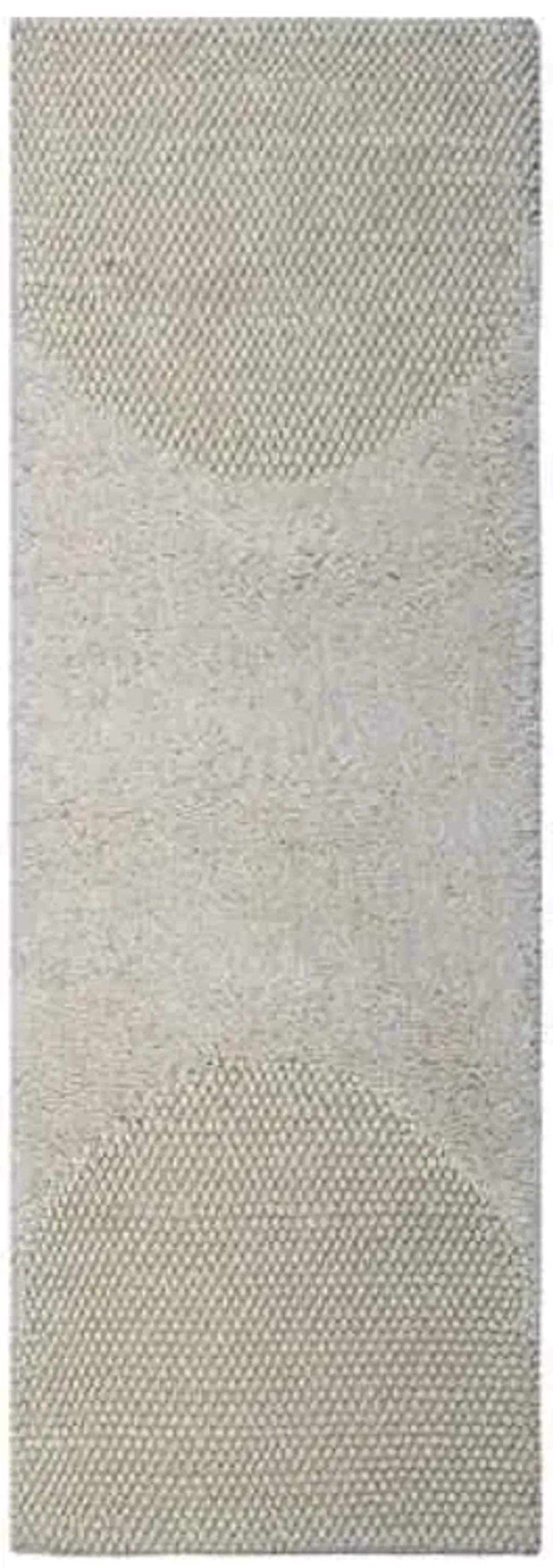 (A493) Crosby St. Ivory Half Moon Design Tufted Runner, 2x6