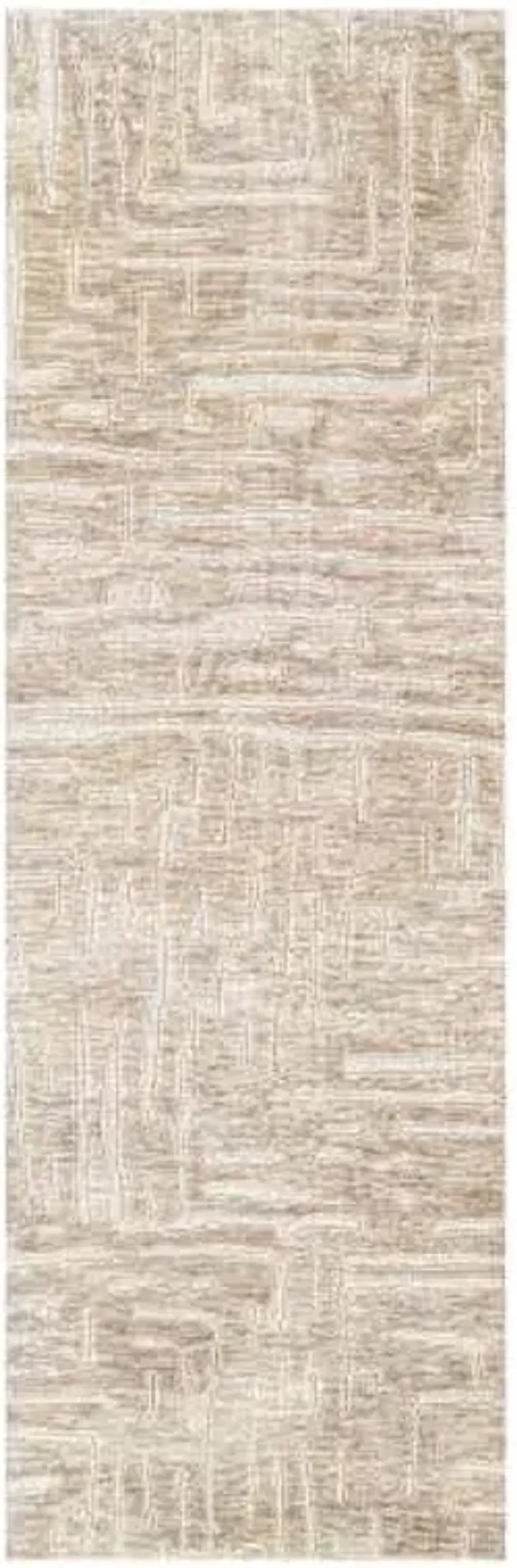 (A503) Crosby St. Stone Harbor Tan & Ivory Runner, 2x8