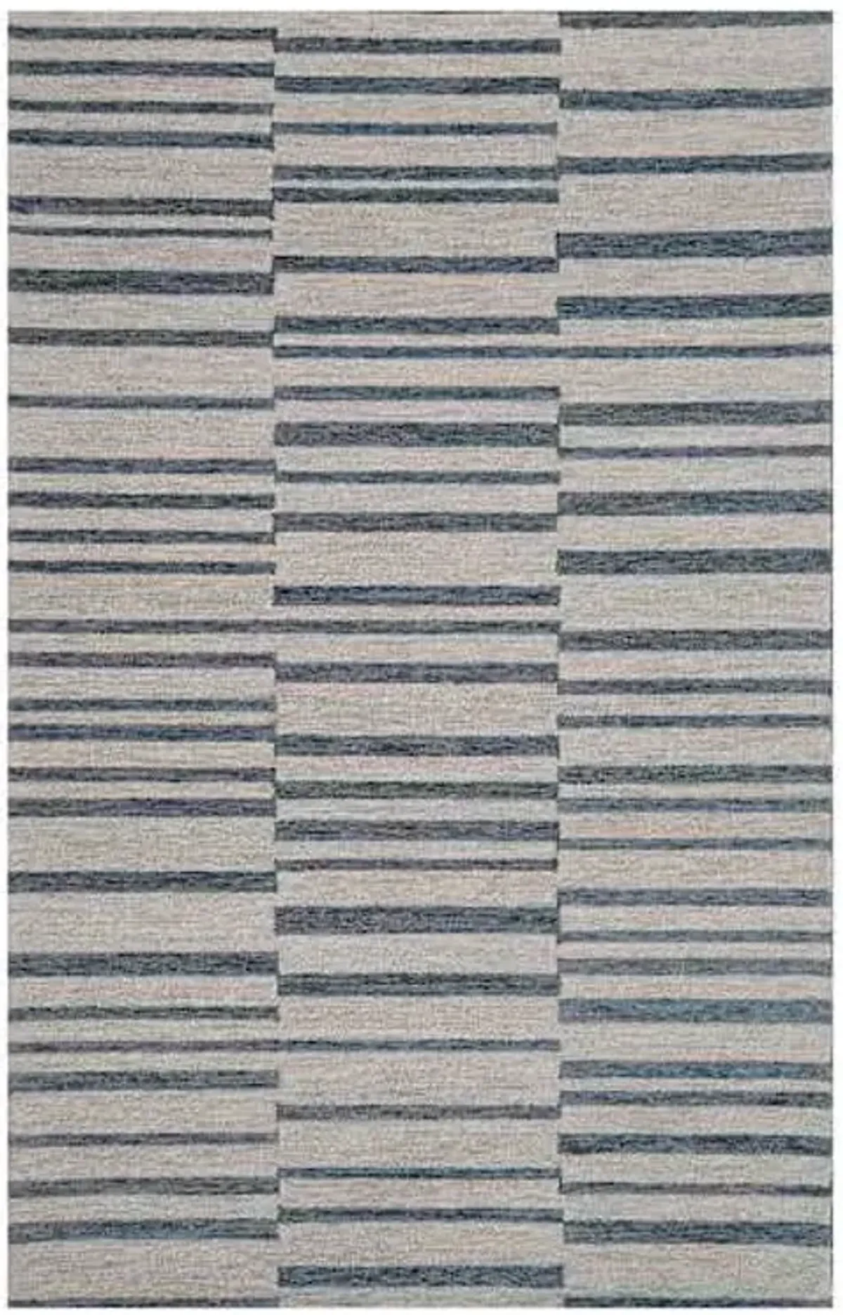 (A507) Owens Blue & White Broken Stripe Runner, 2x8
