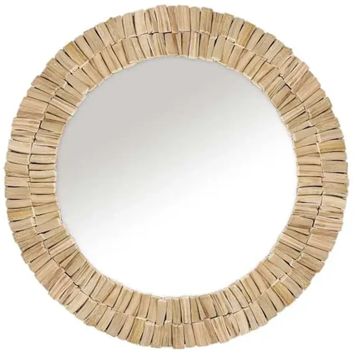 Natural Driftwood Round Wall Mirror, 35"