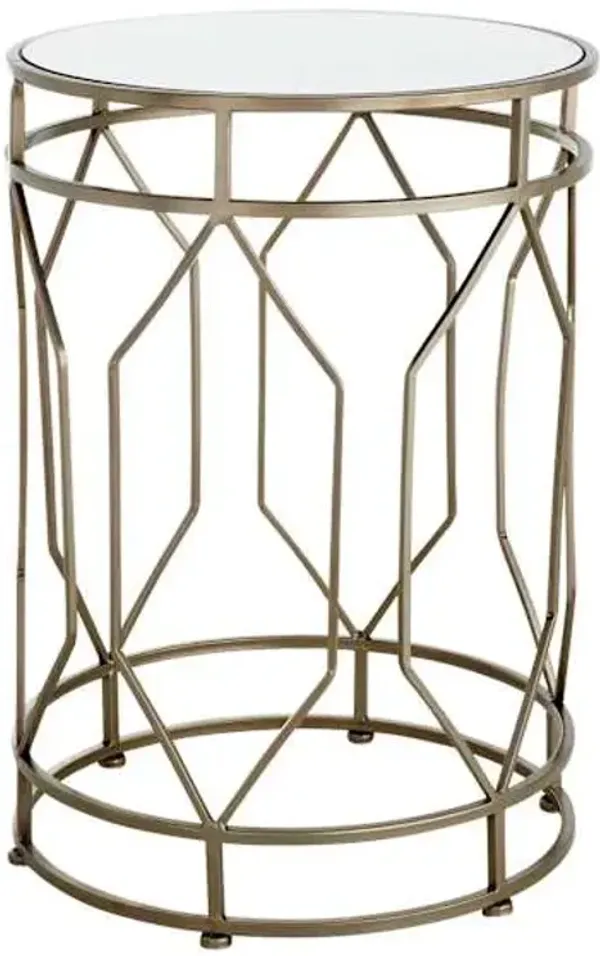 Silver Metal Quatrefoil Nesting Table, Small