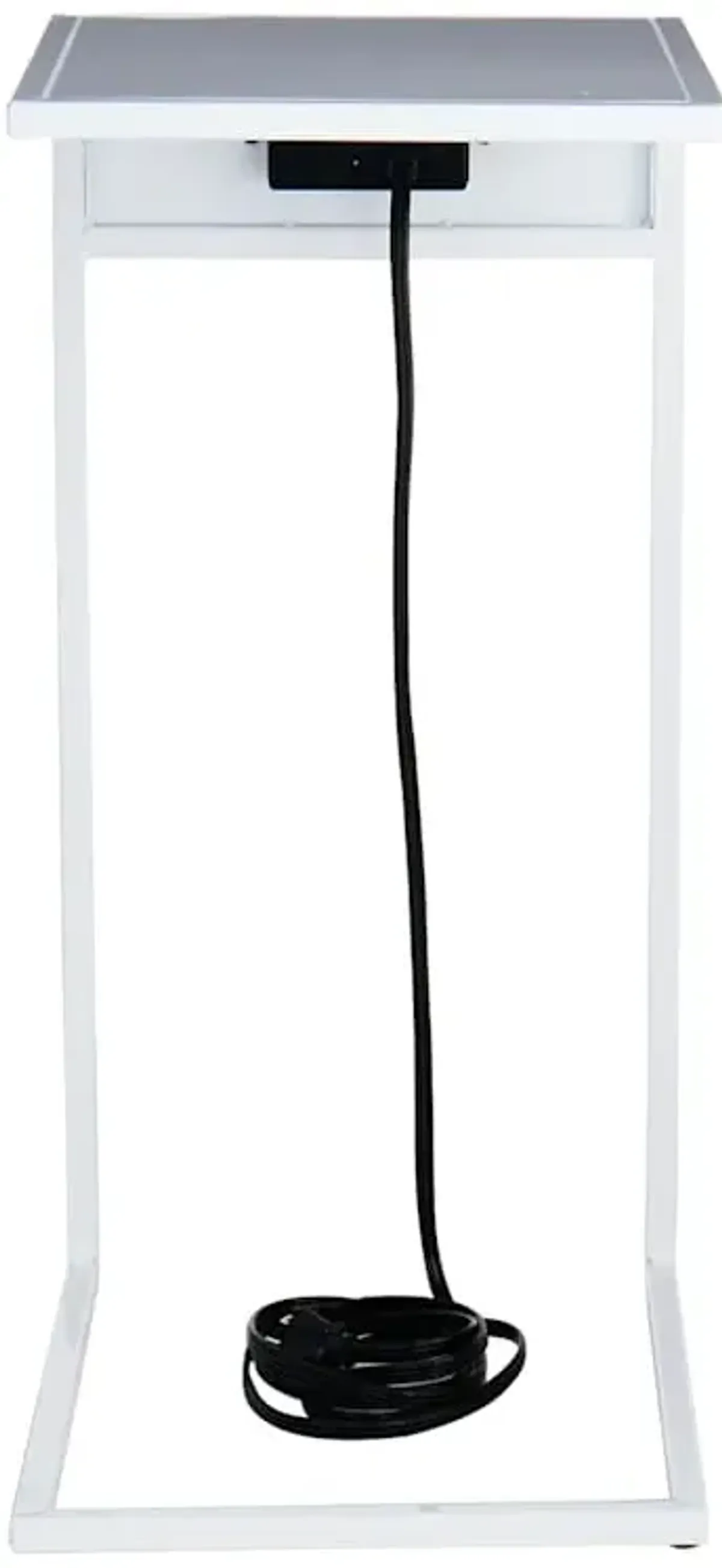 White & Metal USB C-Table