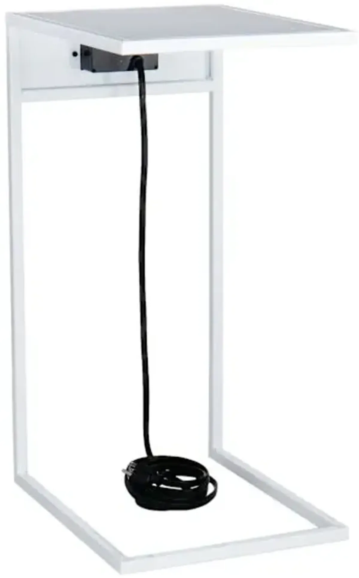 White & Metal USB C-Table