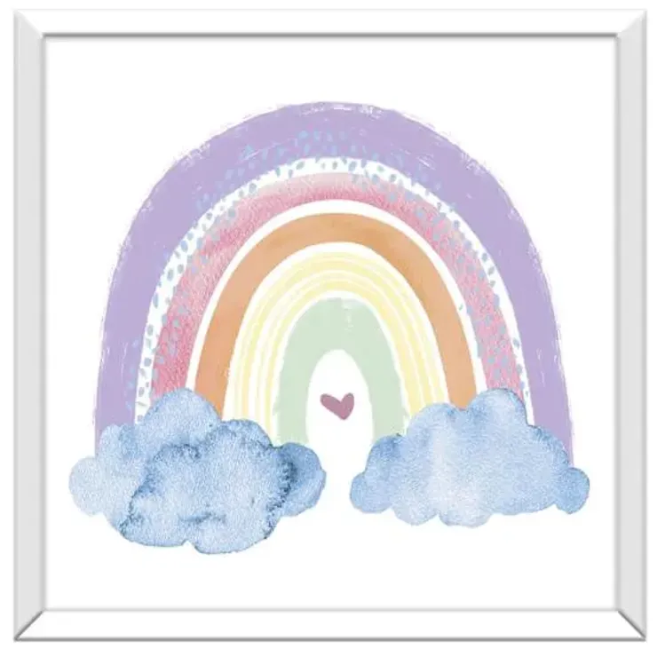 Glass Framed Rainbow Print Wall Art, 17"