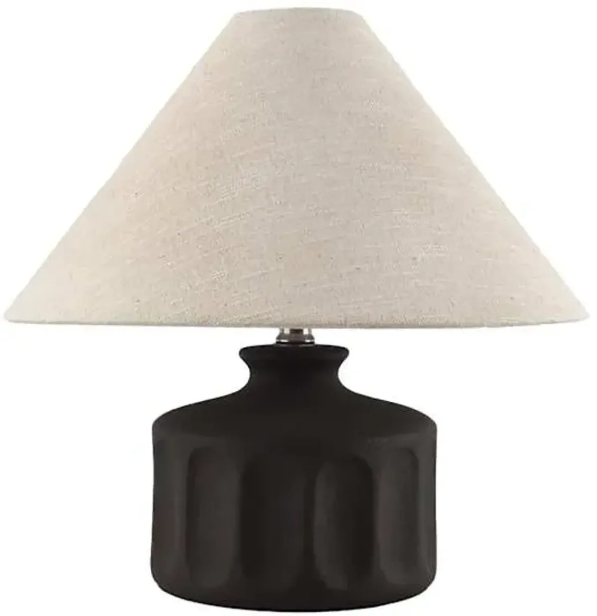 Crosby St. Black Ceramic Tapered Small Table Lamp with Shade, 16"