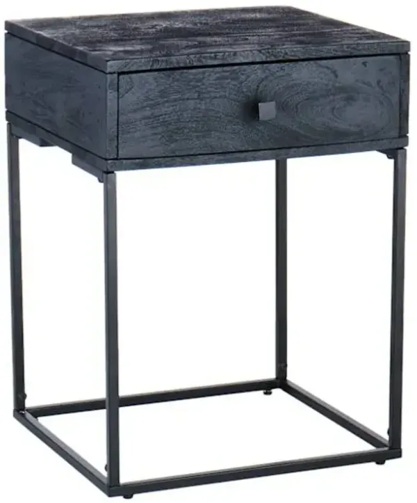 Kayla Rustic Black Nightstand