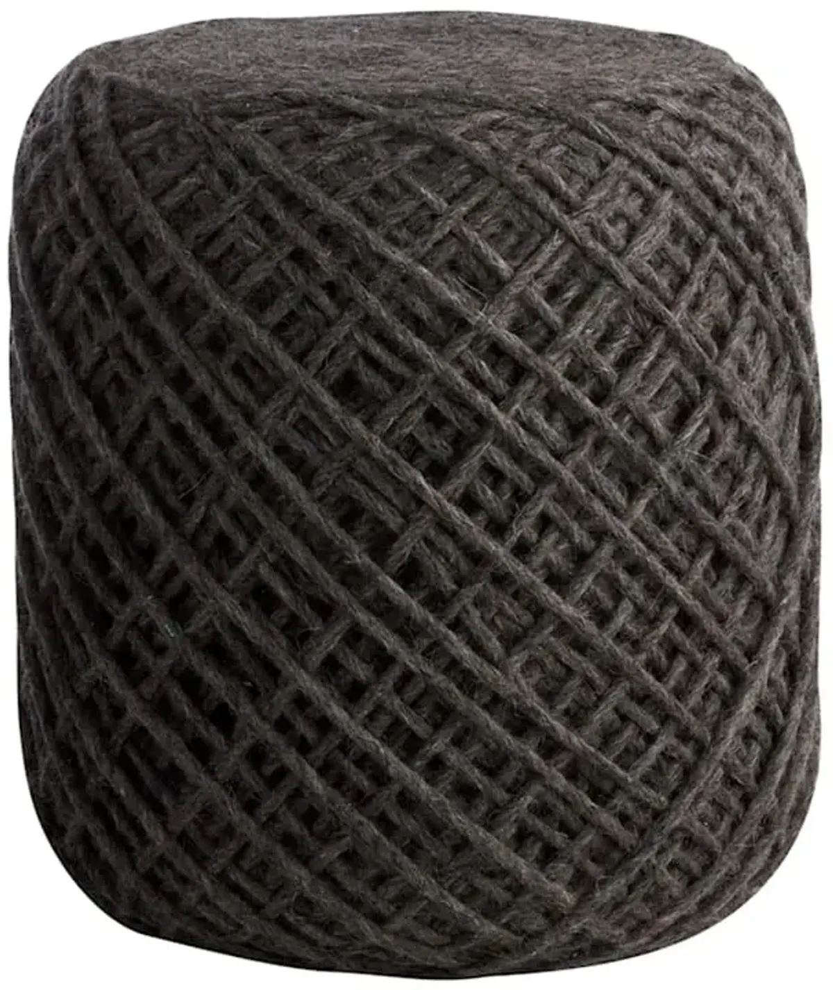 Reid Twisted Round Ottoman, Wool Grey