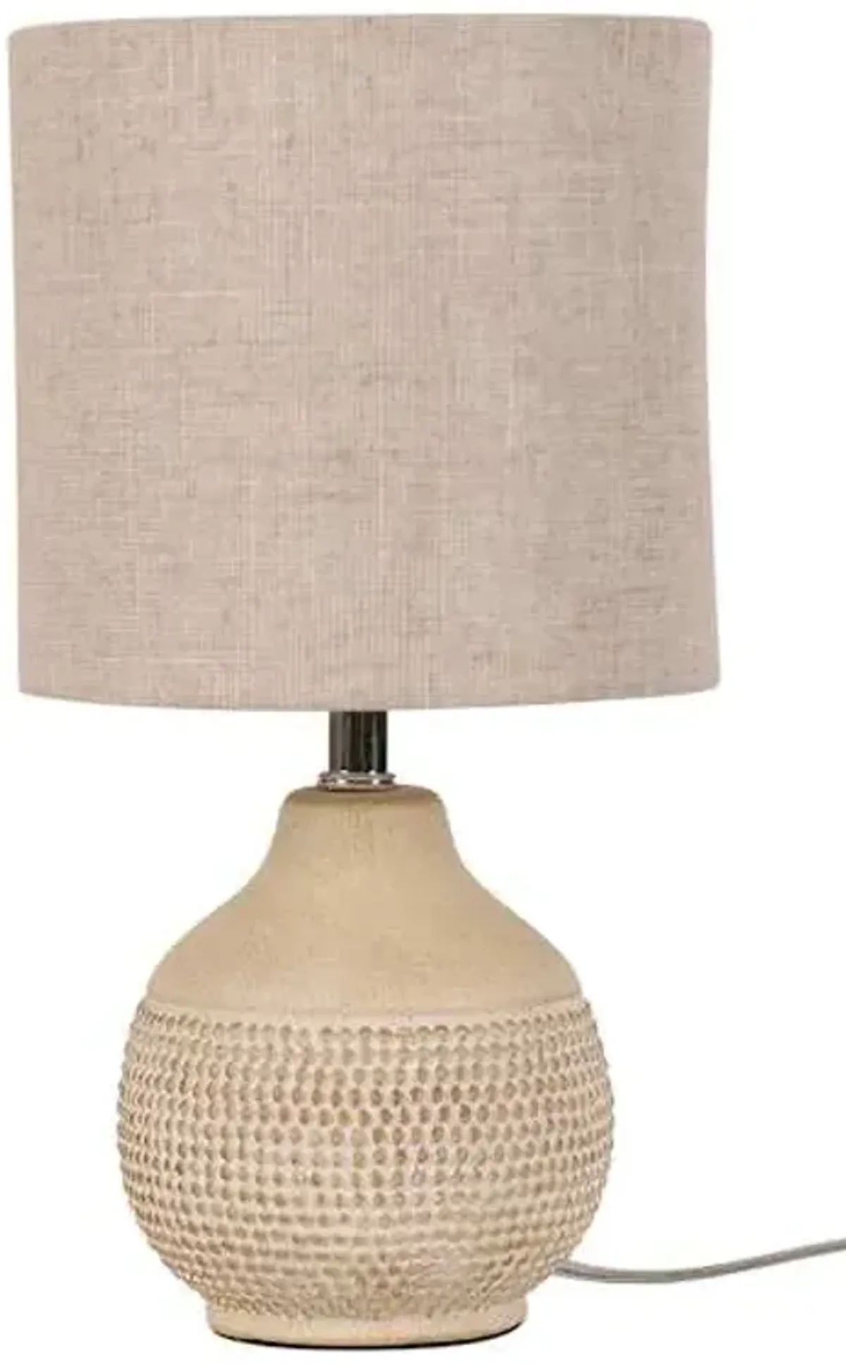 Honeybloom Neutral Textured Mini Table Lamp with Shade, 13"