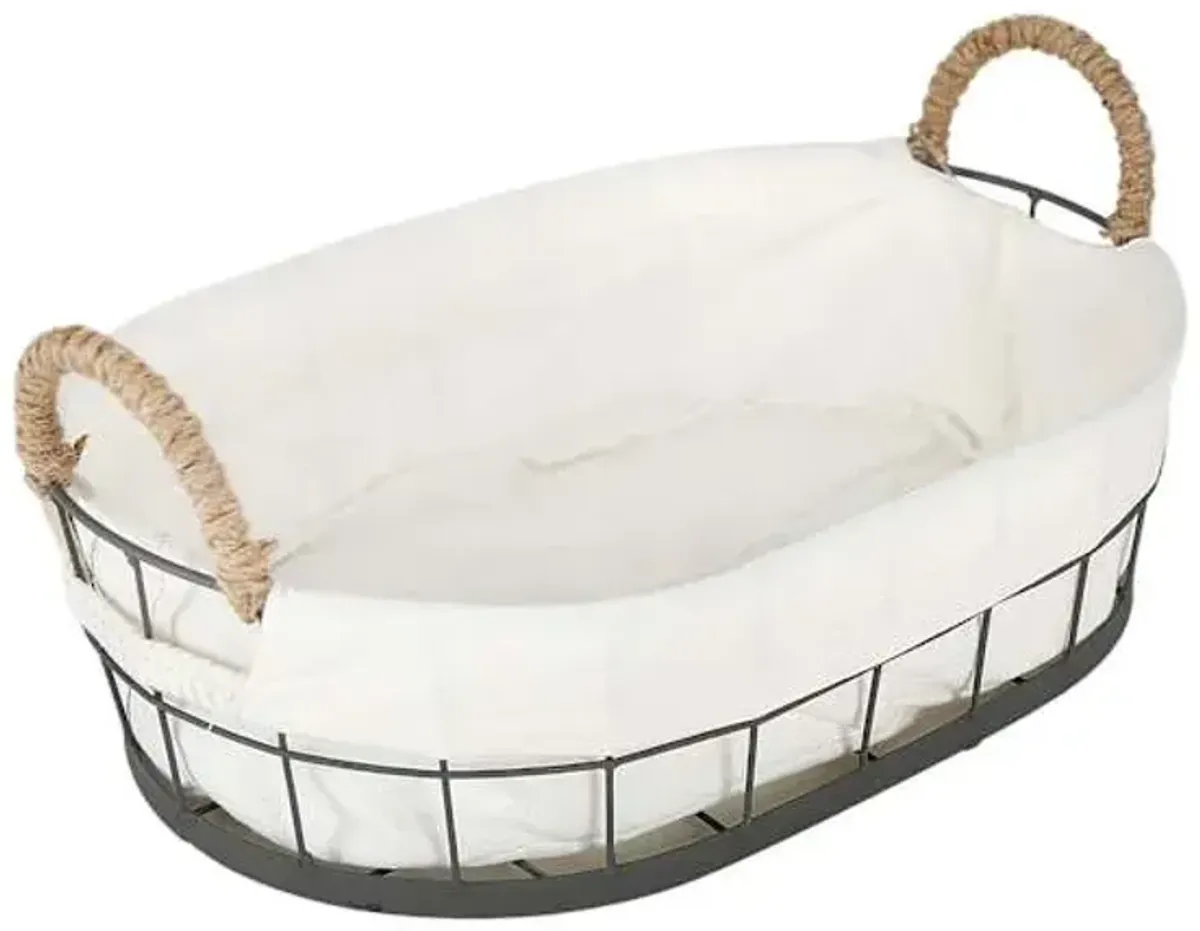 Lined Oval Storage Basket, Medium