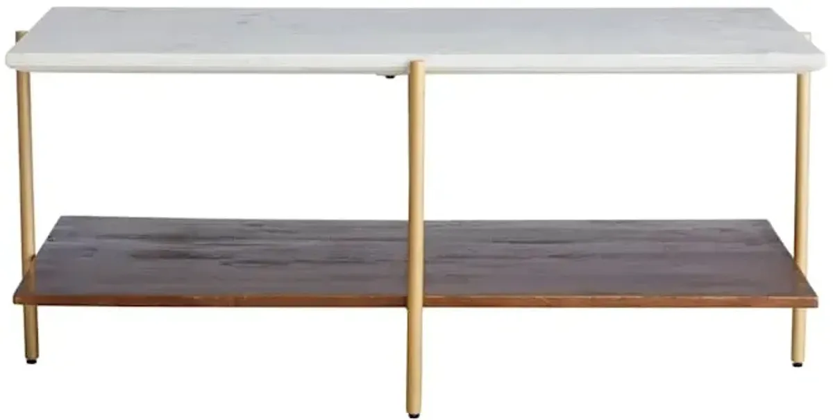 Crosby St. Wren Wooden & Stone Coffee Table