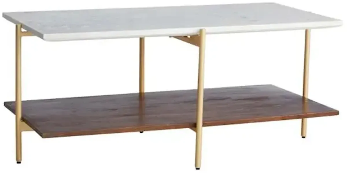 Crosby St. Wren Wooden & Stone Coffee Table