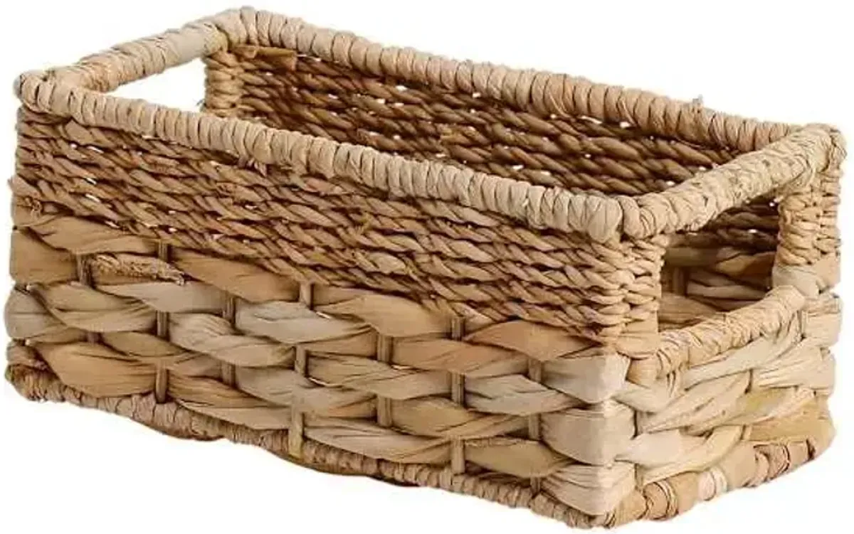 Joan Water Hyacinth Rectangle Storage Basket, Small
