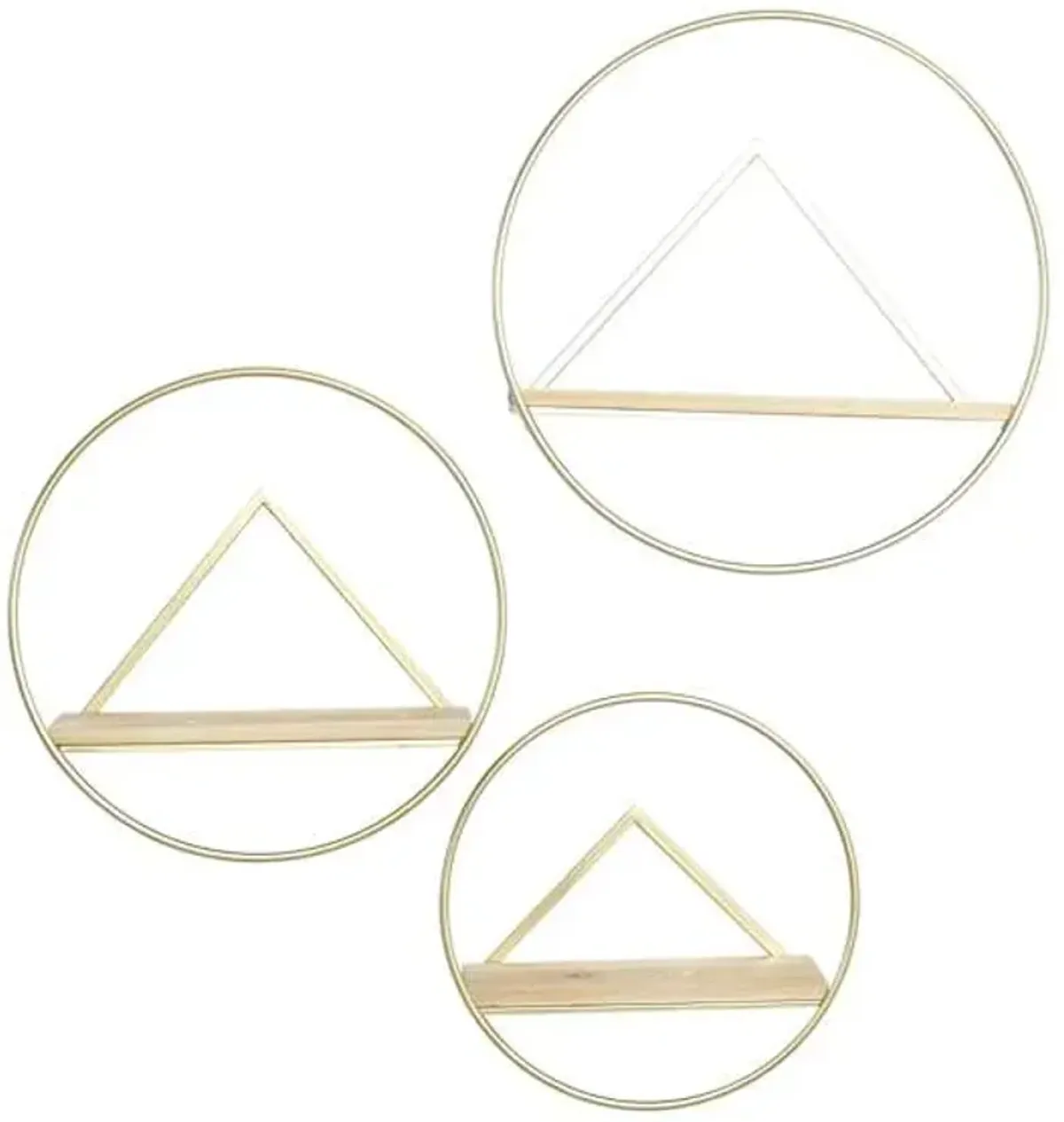 3-Piece Gold Metal Wall Shelves Set