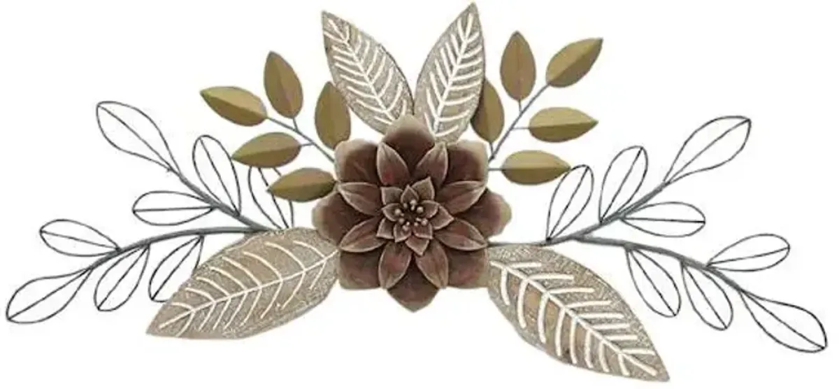 Metal Floral Wall Decor, 14x34