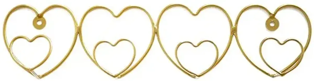 Gold Heart Wall Hooks, 16x14