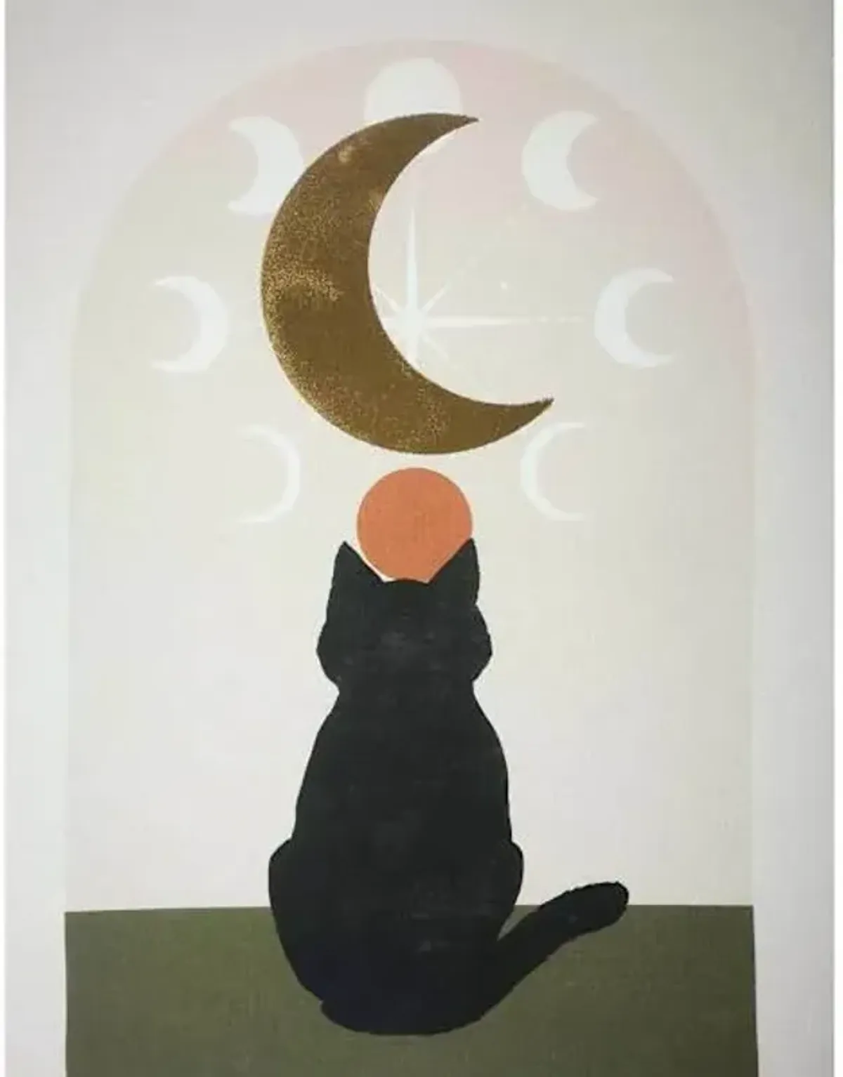 Cat & Moon Canvas Wall Art, 12x16