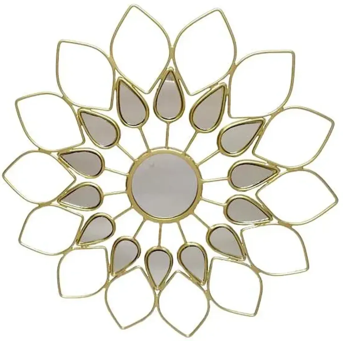 Mirror Floral Wall Decor, 12"