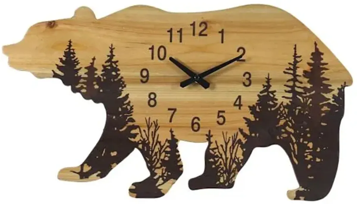 Bear Shape Wall Clock, 20x11