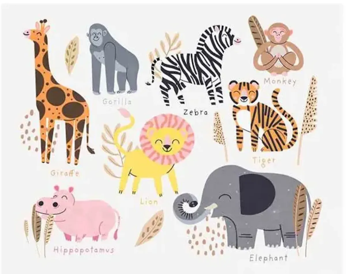 Tiny Dreamers Zoo Canvas Wall Art, 20x16