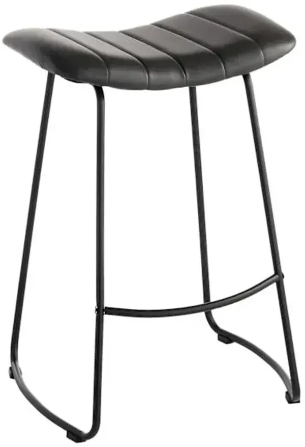 Jude Black Backless Barstool, 30"