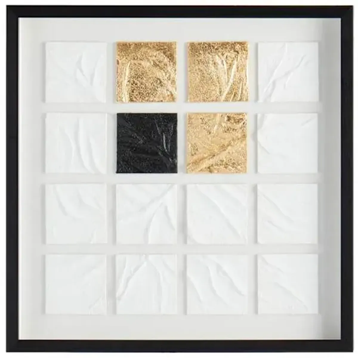Glass Framed Square Abstract Print Wall Art, 23"