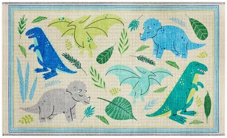 Washable Kids Dino Print 3x5