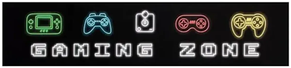 Gaming Zone High Gloss Canvas Wall Decor, 36x8