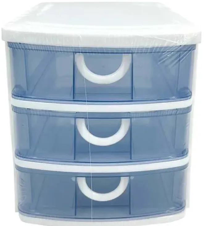 3-Drawer Mini Organizer, Blue