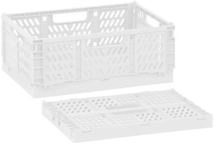 White Collapsible Storage Basket, Large