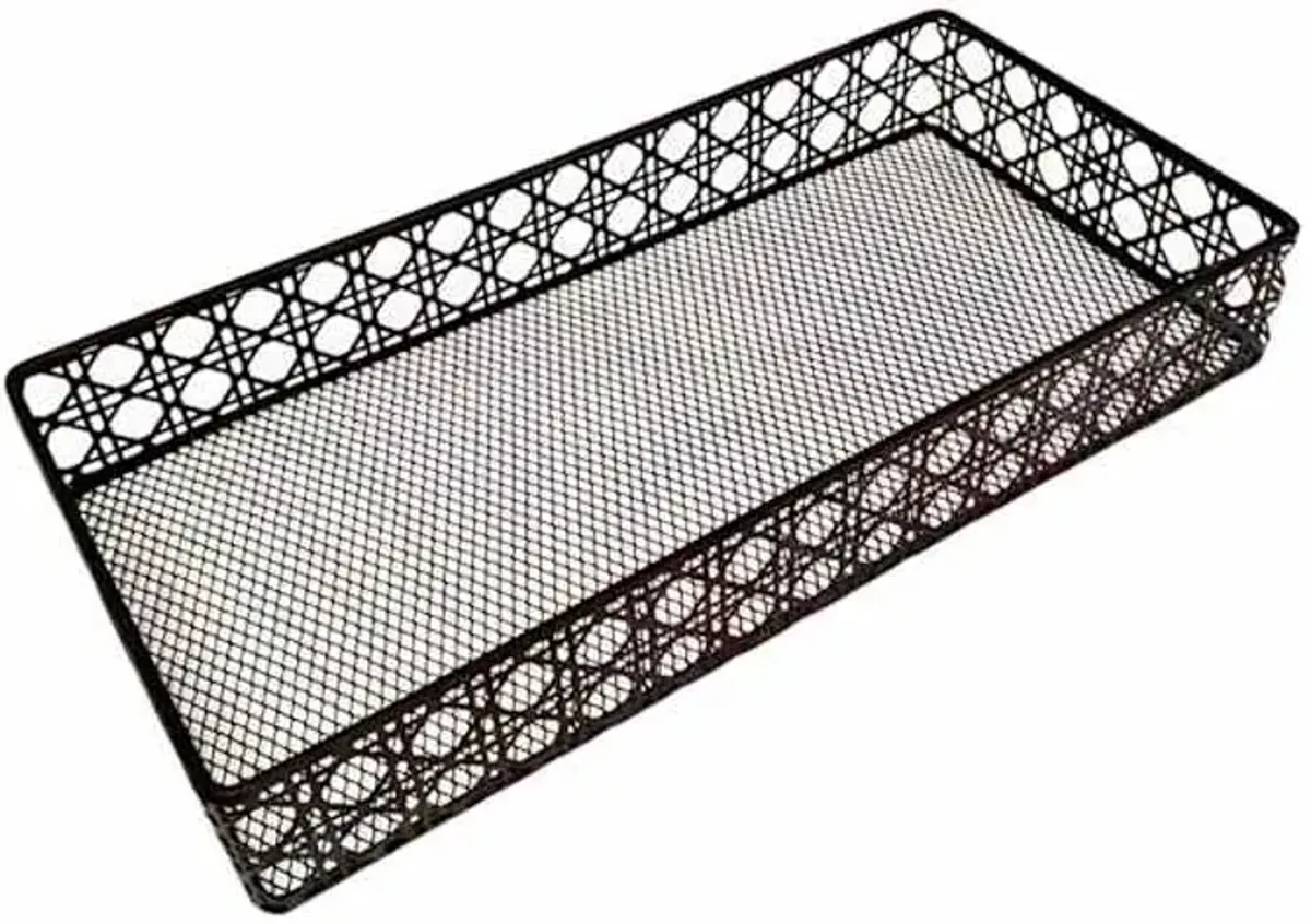 Caine Black Rectangle Vanity Tray