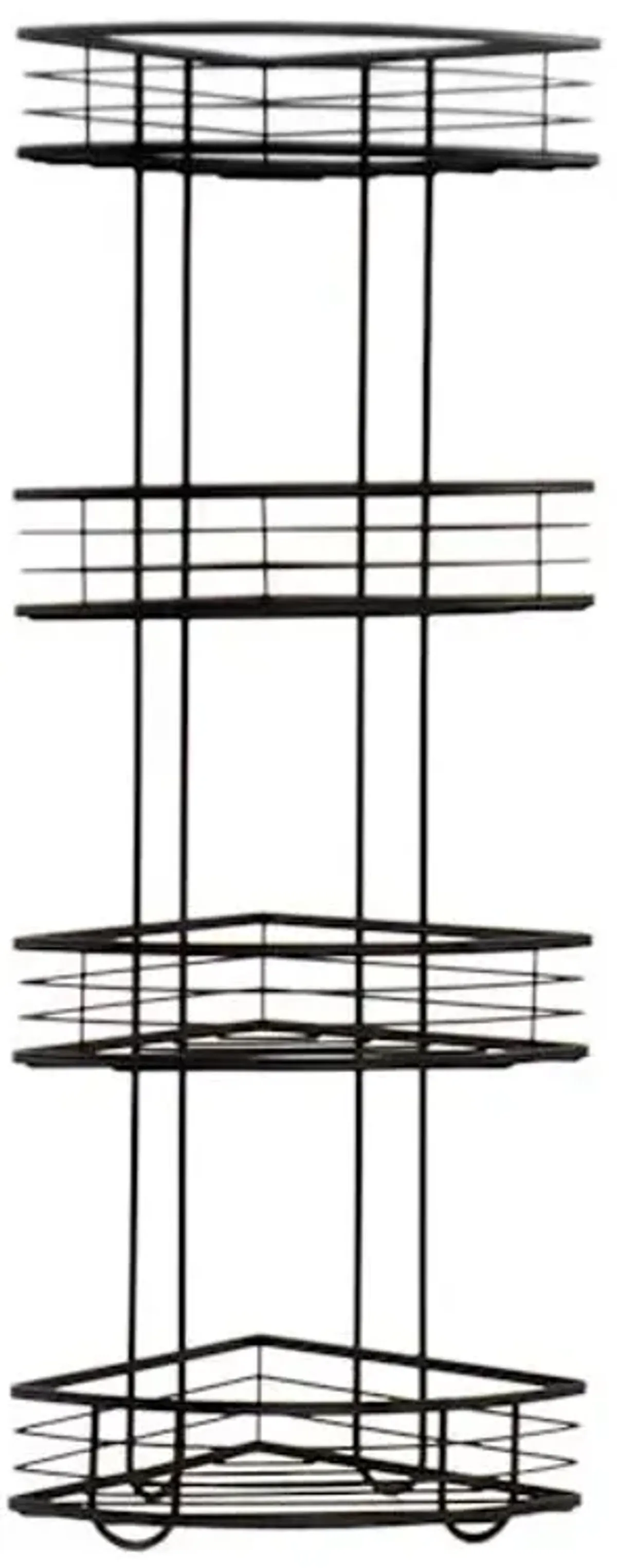 Manhattan 4-Tier Corner Storage Stand, Matte Black