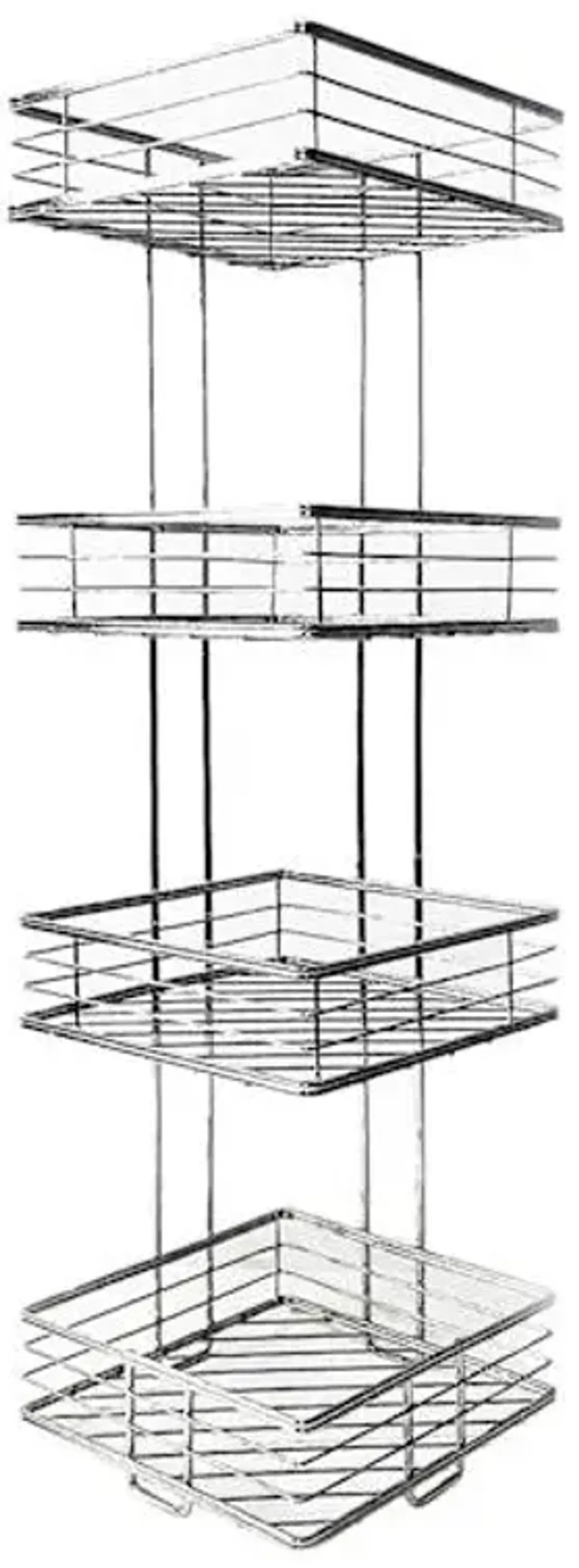Manhattan 4-Tier Square Storage Stand, Chrome