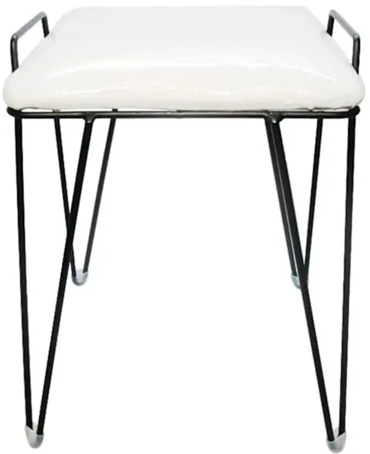 Pedra Vanity Stool, Black & White
