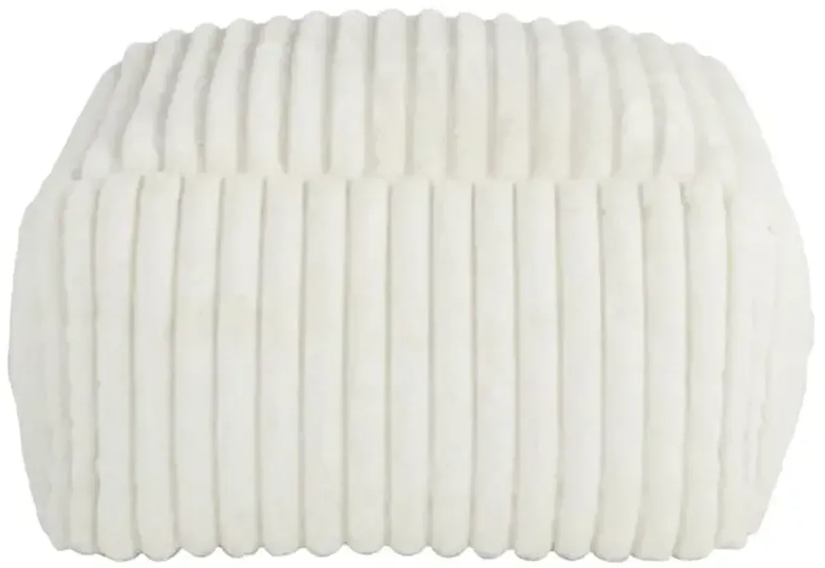 Tracey Boyd Esme Channeled Fur Pouf, Ivory