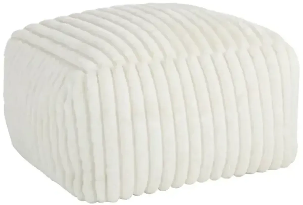 Tracey Boyd Esme Channeled Fur Pouf, Ivory