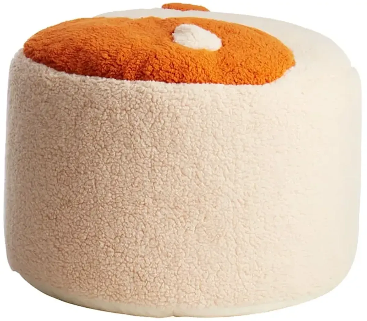 Yin Yang Sherpa Pouf, Cream