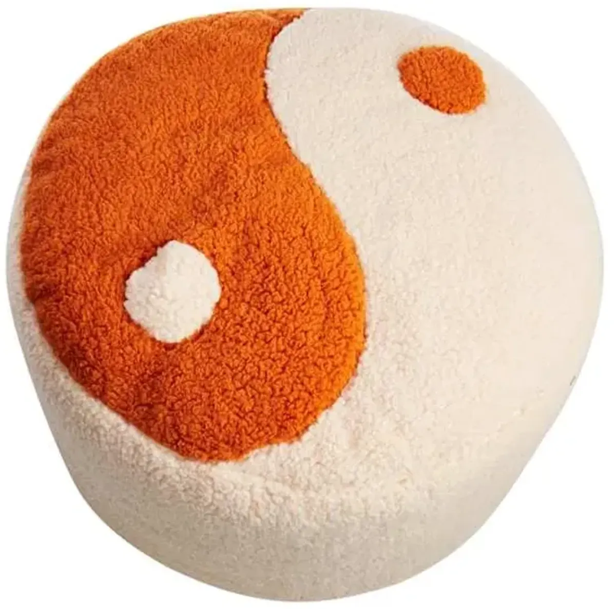 Yin Yang Sherpa Pouf, Cream