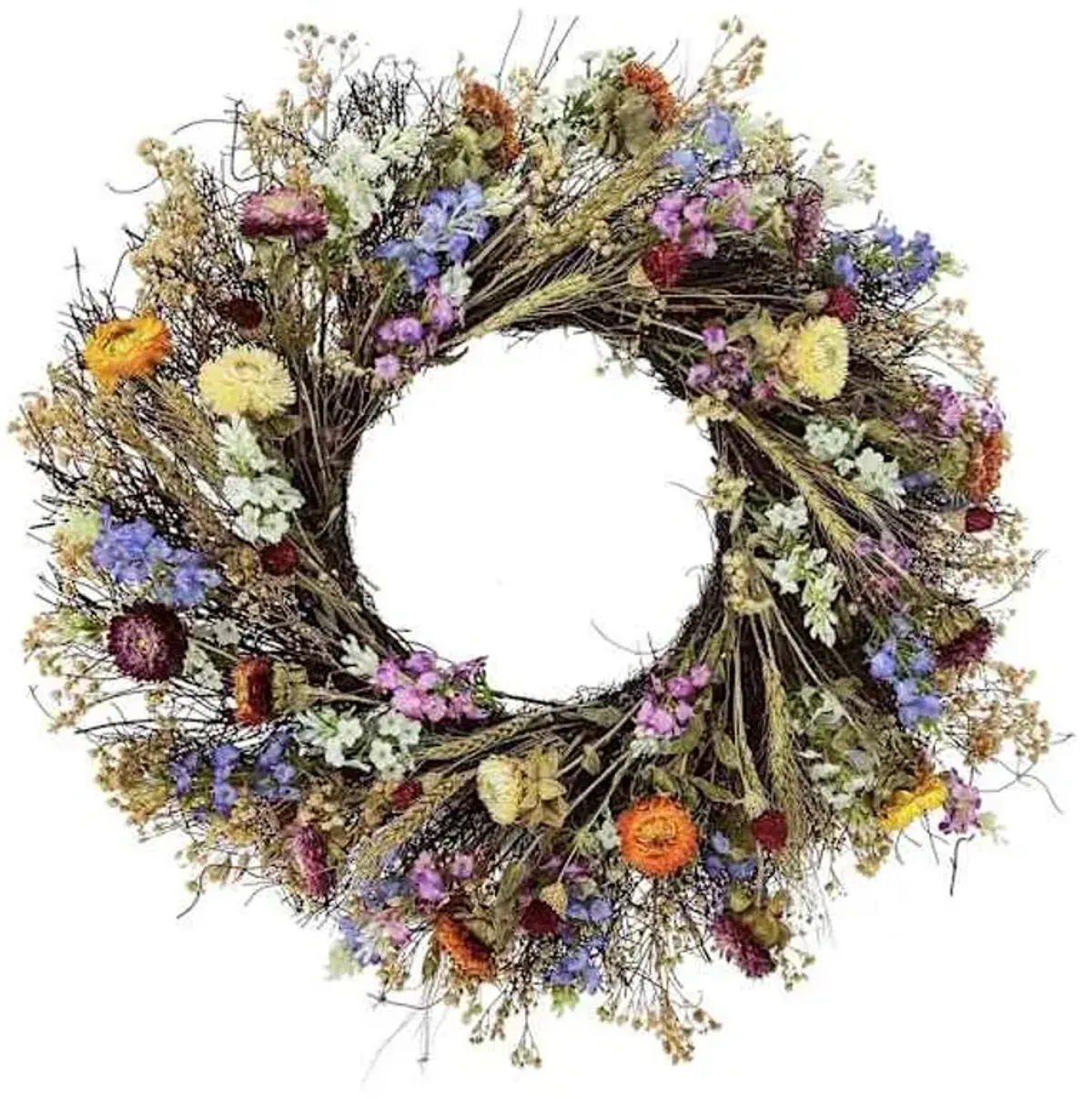 Mixed Dried Floral Wreath, 22"