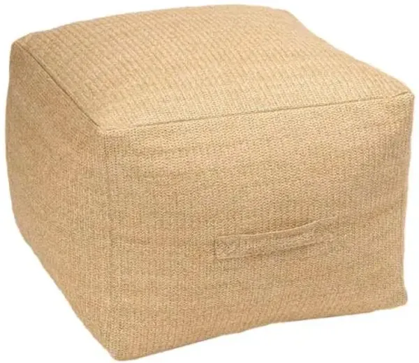 Brown Hermosa Outdoor Pouf, 20"