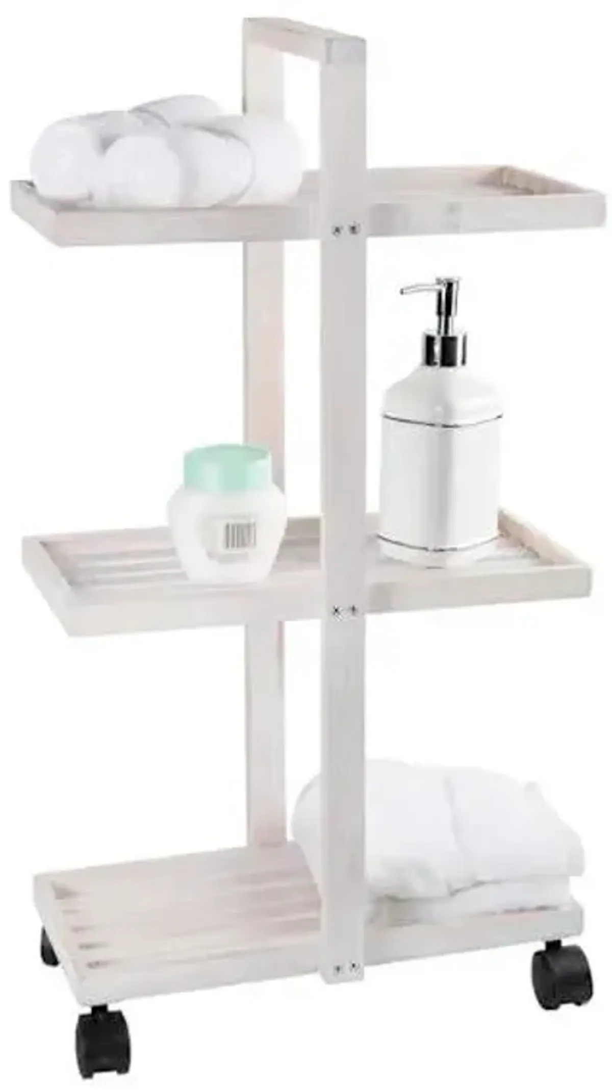 Borneo Utility Trolley, White Wood