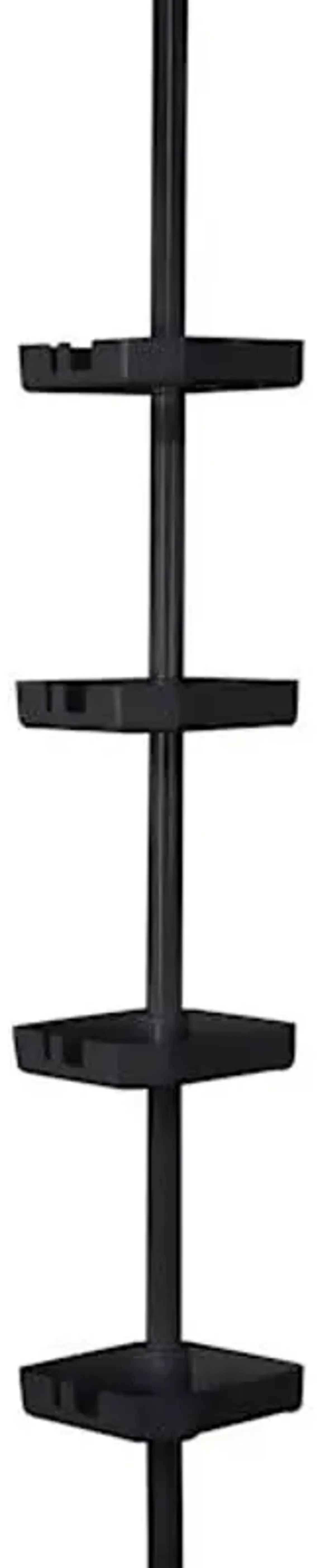 4-Tier Tension Shower Caddy, Matte Black